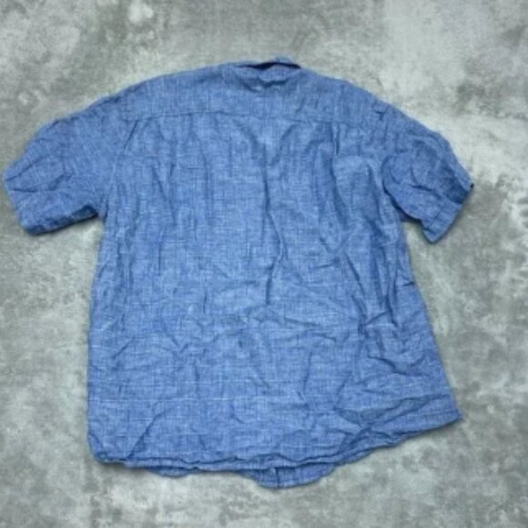 Weatherproof Vintage Blue Button-Down Shirt XL Linen Blend Casual Shirt a0989 - Picture 5 of 5